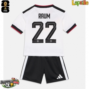 Saksa David Raum #22 Kotipaita Lapsille MM-kisat 2026 Lyhythihainen (+ shortsit)